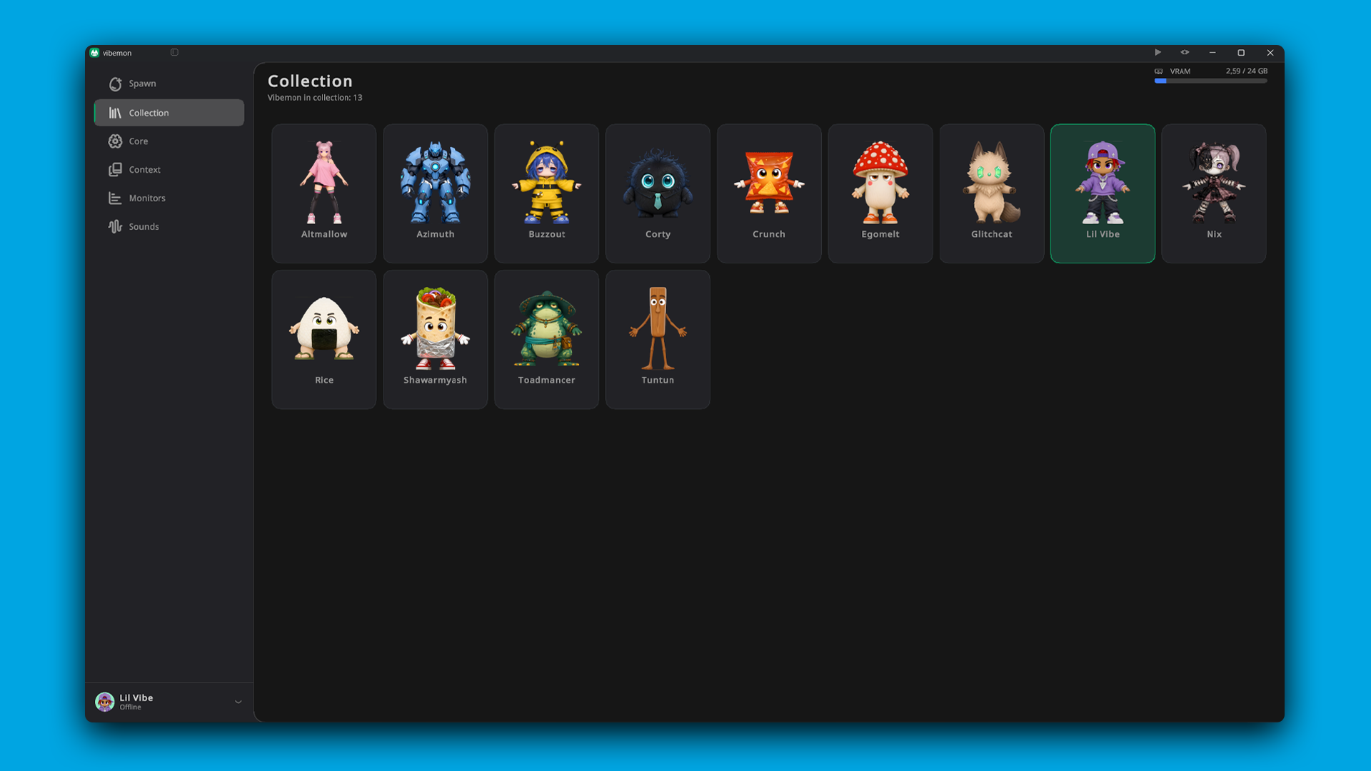 vibemon character creation flow